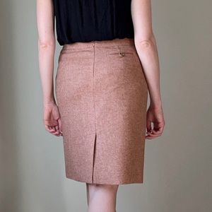Brooks Brothers Peach Wool Pencil Skirt